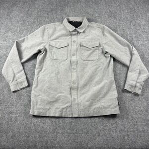 TravisMathew Shirt Jacket Mens‎ Large Gray Knit Lined Button Front Golf Casual